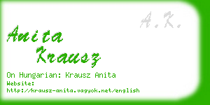 anita krausz business card